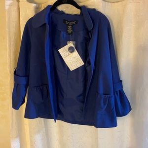 NWT| Dialogue| XS Royal Blue Cuffed Jacket